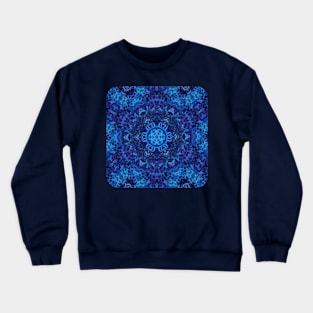 Deep Blue Dive Kaleidoscopic Mandala Number 1 Crewneck Sweatshirt